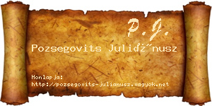 Pozsegovits Juliánusz névjegykártya